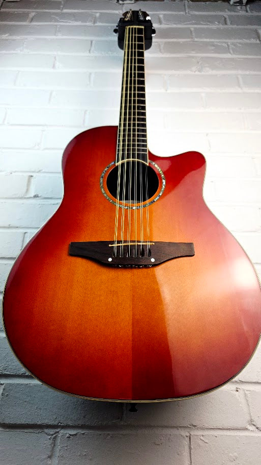 OVATION CELEBRITY CC245 12 STRING HONEY BURST BOWLBACK ELECTRO ACOUSTIC GUITAR