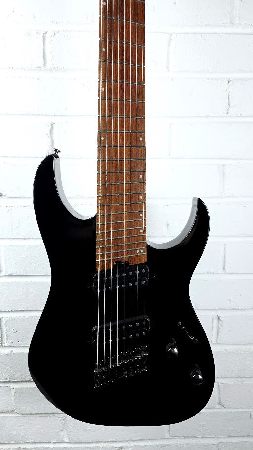 IBANEZ RGMS8 MULTI SCALE 8 STRING BLACK ELECTRIC GUITAR