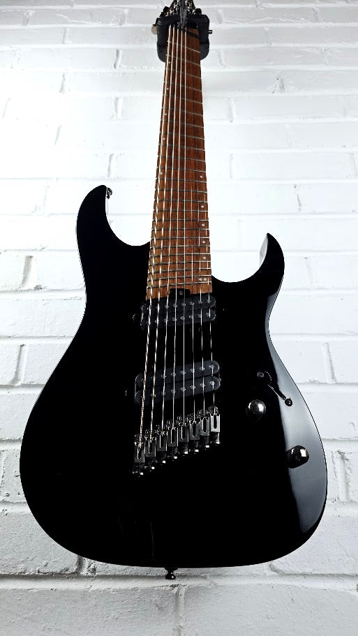 IBANEZ RGMS8 MULTI SCALE 8 STRING BLACK ELECTRIC GUITAR