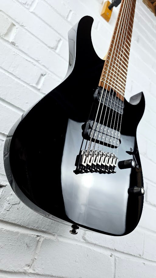 IBANEZ RGMS8 MULTI SCALE 8 STRING BLACK ELECTRIC GUITAR