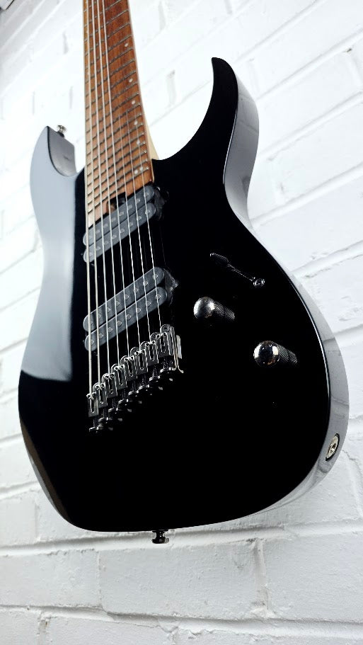 IBANEZ RGMS8 MULTI SCALE 8 STRING BLACK ELECTRIC GUITAR