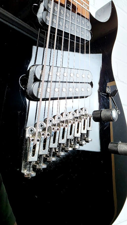 IBANEZ RGMS8 MULTI SCALE 8 STRING BLACK ELECTRIC GUITAR