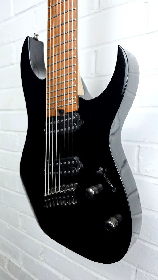 IBANEZ RGMS8 MULTI SCALE 8 STRING BLACK ELECTRIC GUITAR