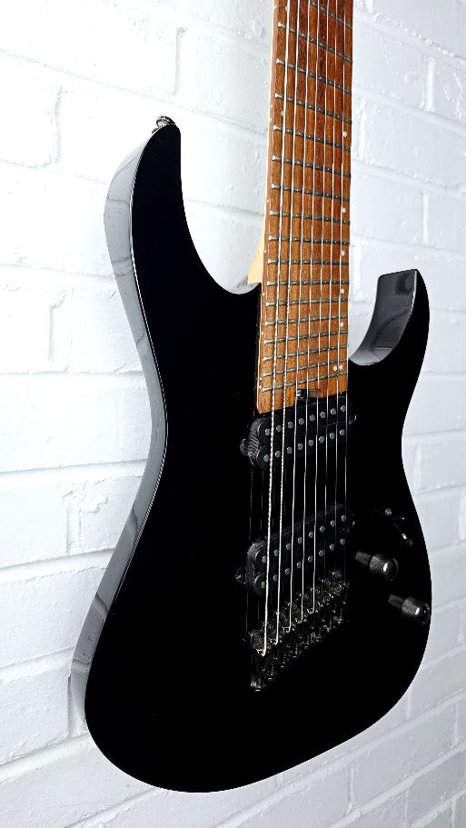 IBANEZ RGMS8 MULTI SCALE 8 STRING BLACK ELECTRIC GUITAR