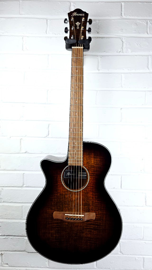 IBANEZ AEG70L TIH LEFT HANDED TIGER BURST HIGH GLOSS ELECTRO ACOUSTIC GUITAR