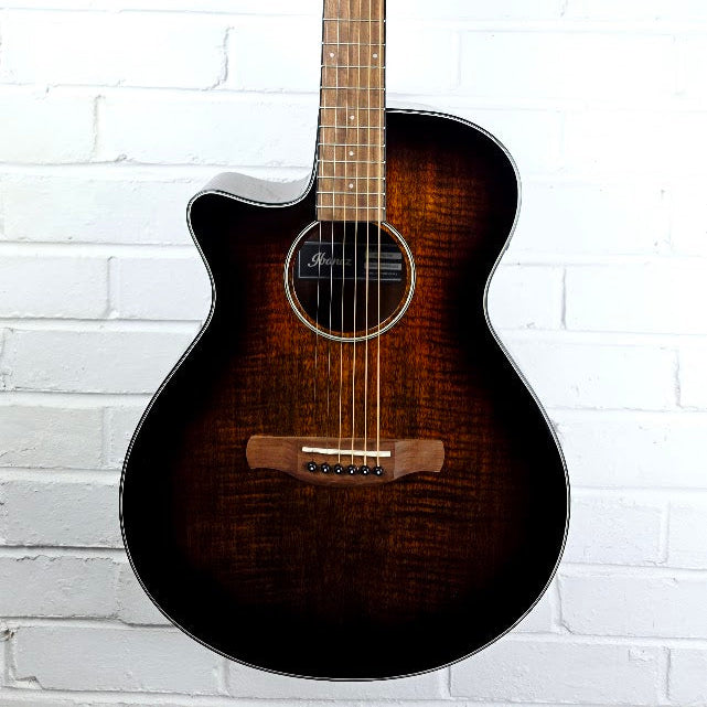 IBANEZ AEG70L TIH LEFT HANDED TIGER BURST HIGH GLOSS ELECTRO ACOUSTIC GUITAR