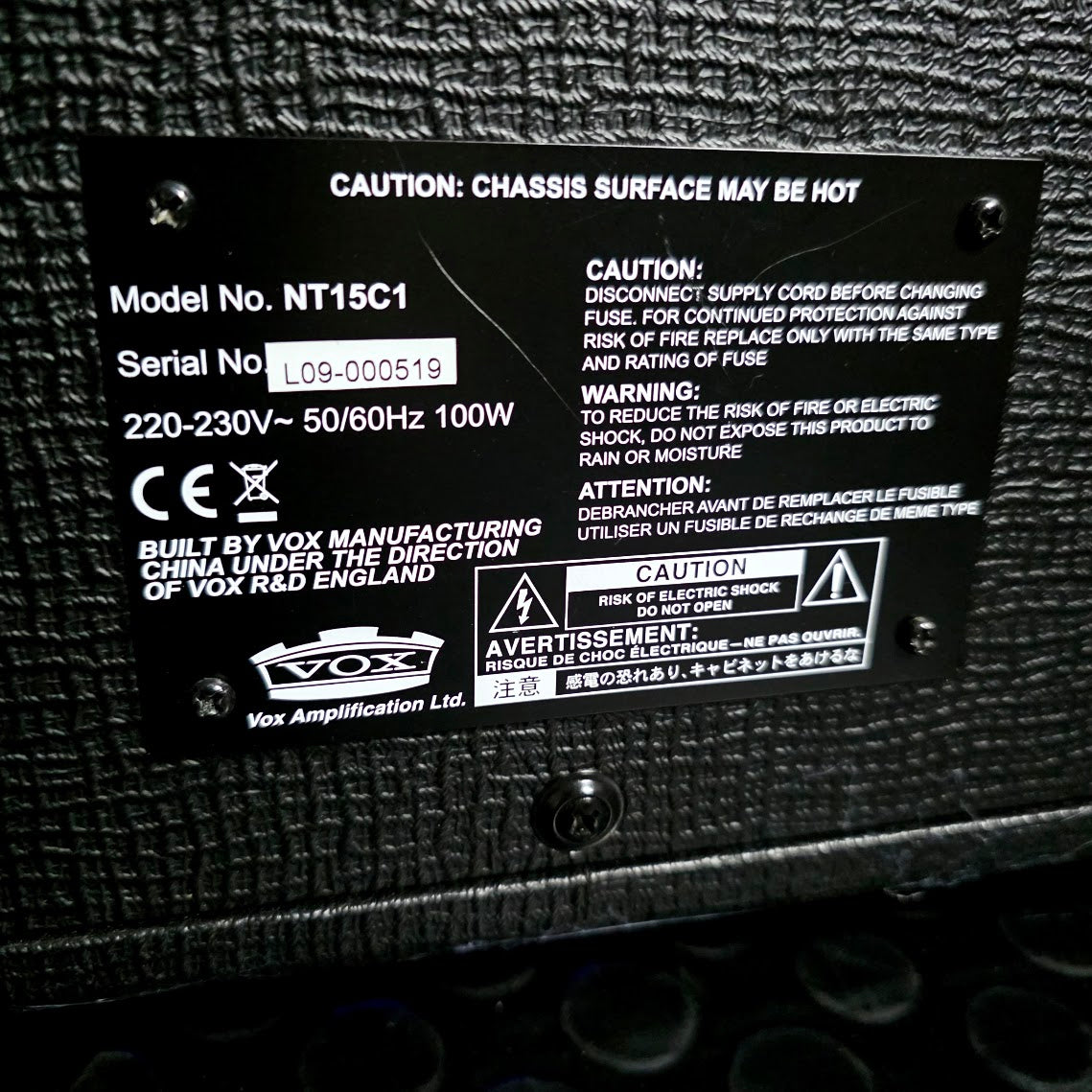 VOX NT15C1 NIGHT TRAIN 15W GUITAR COMBO VALVE AMP