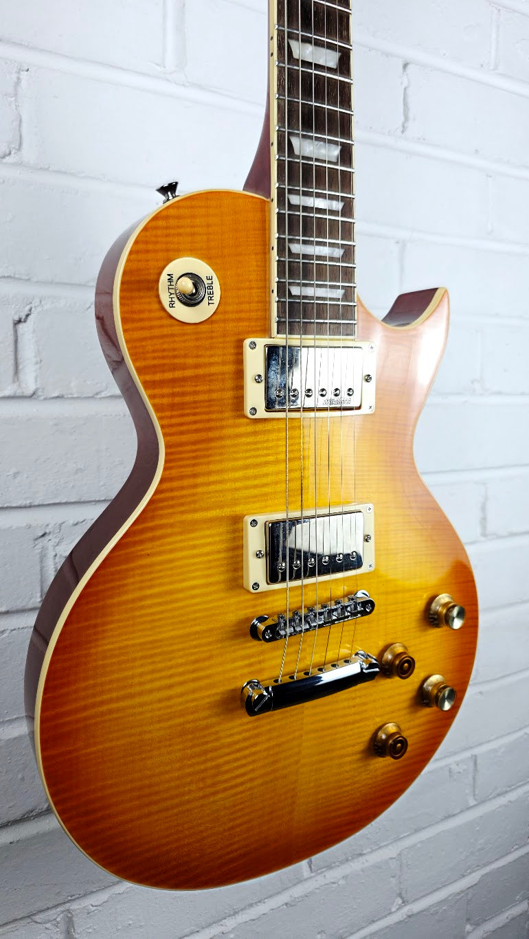 VINTAGE V100 REISSUED PGM LEMON DROP LES PAUL ELECTRIC GUITAR