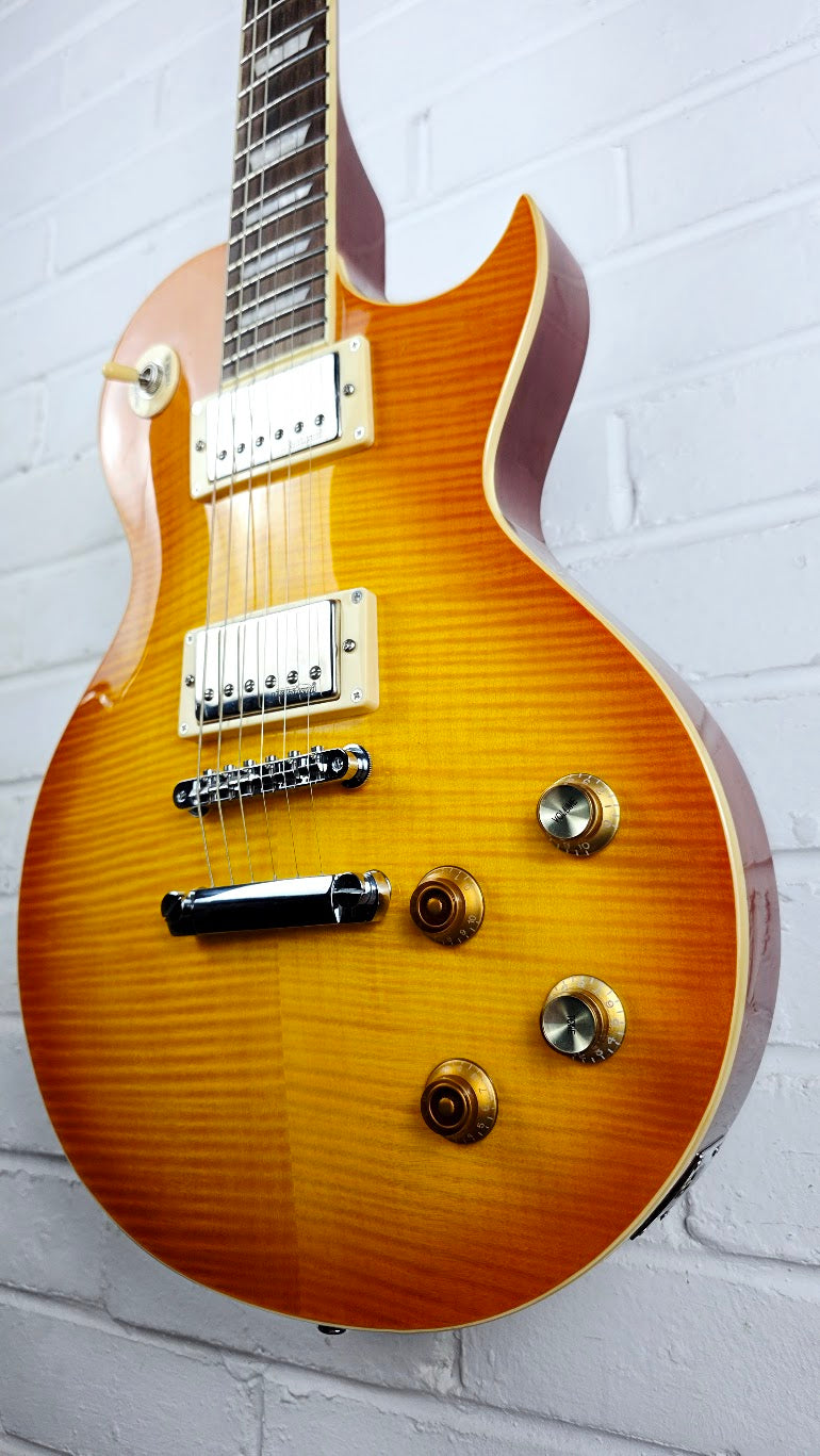 VINTAGE V100 REISSUED PGM LEMON DROP LES PAUL ELECTRIC GUITAR