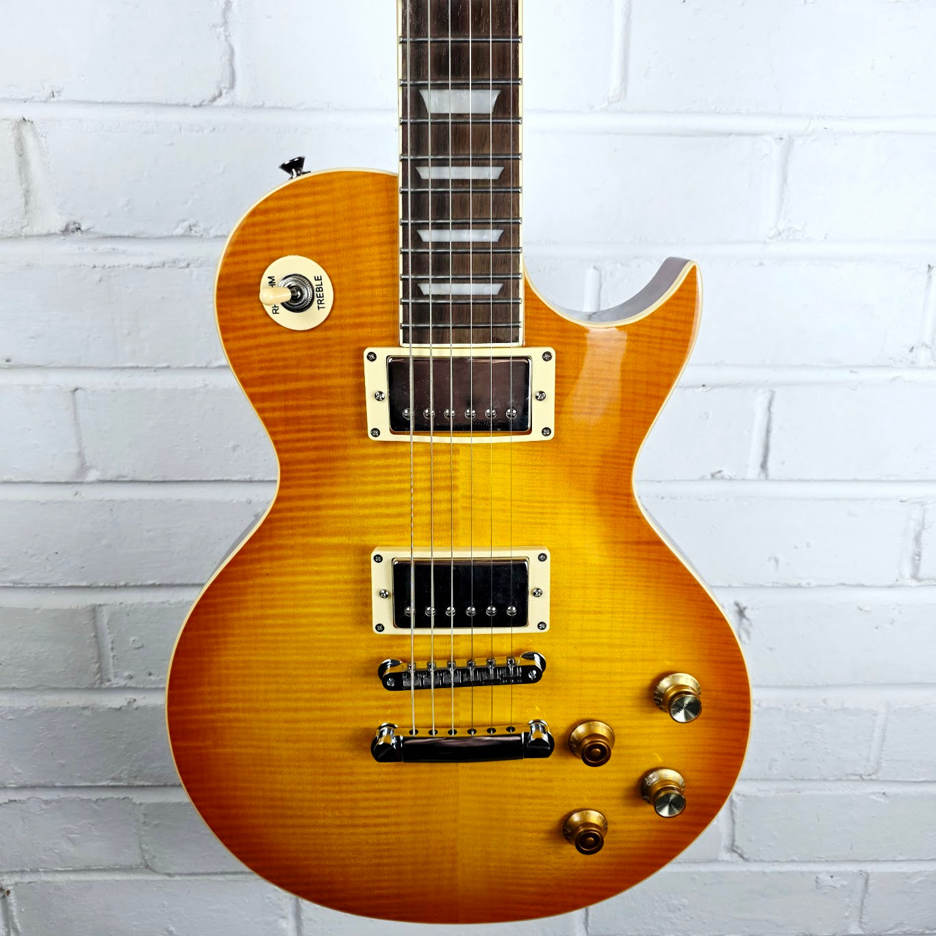 VINTAGE V100 REISSUED PGM LEMON DROP LES PAUL ELECTRIC GUITAR