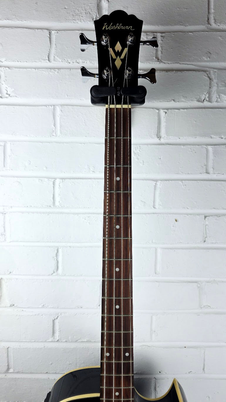 WASHBURN AB-10 BLACK ACOUSTIC 4 STRING BASS GUITAR