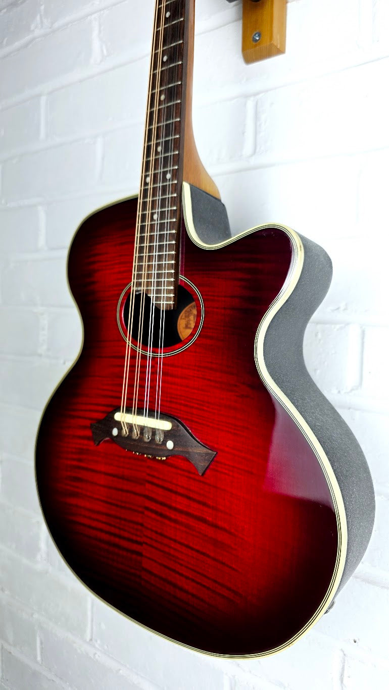 CRAFTER M70E ELECTRO ACOUSTIC RED BURST MANDOLIN + CASE
