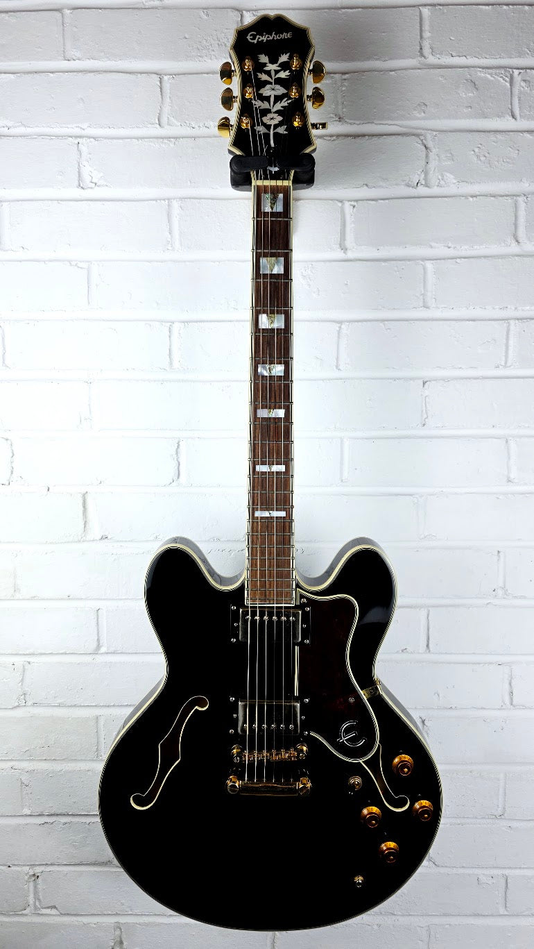 EPIPHONE SHERATON II EB EBONY SEMI HOLLOW ELECTRIC GUITAR