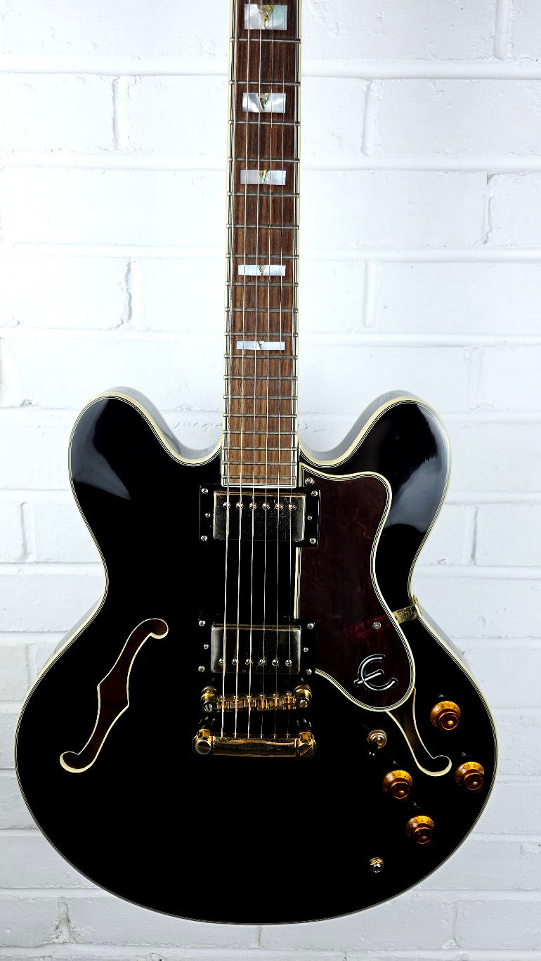 EPIPHONE SHERATON II EB EBONY SEMI HOLLOW ELECTRIC GUITAR