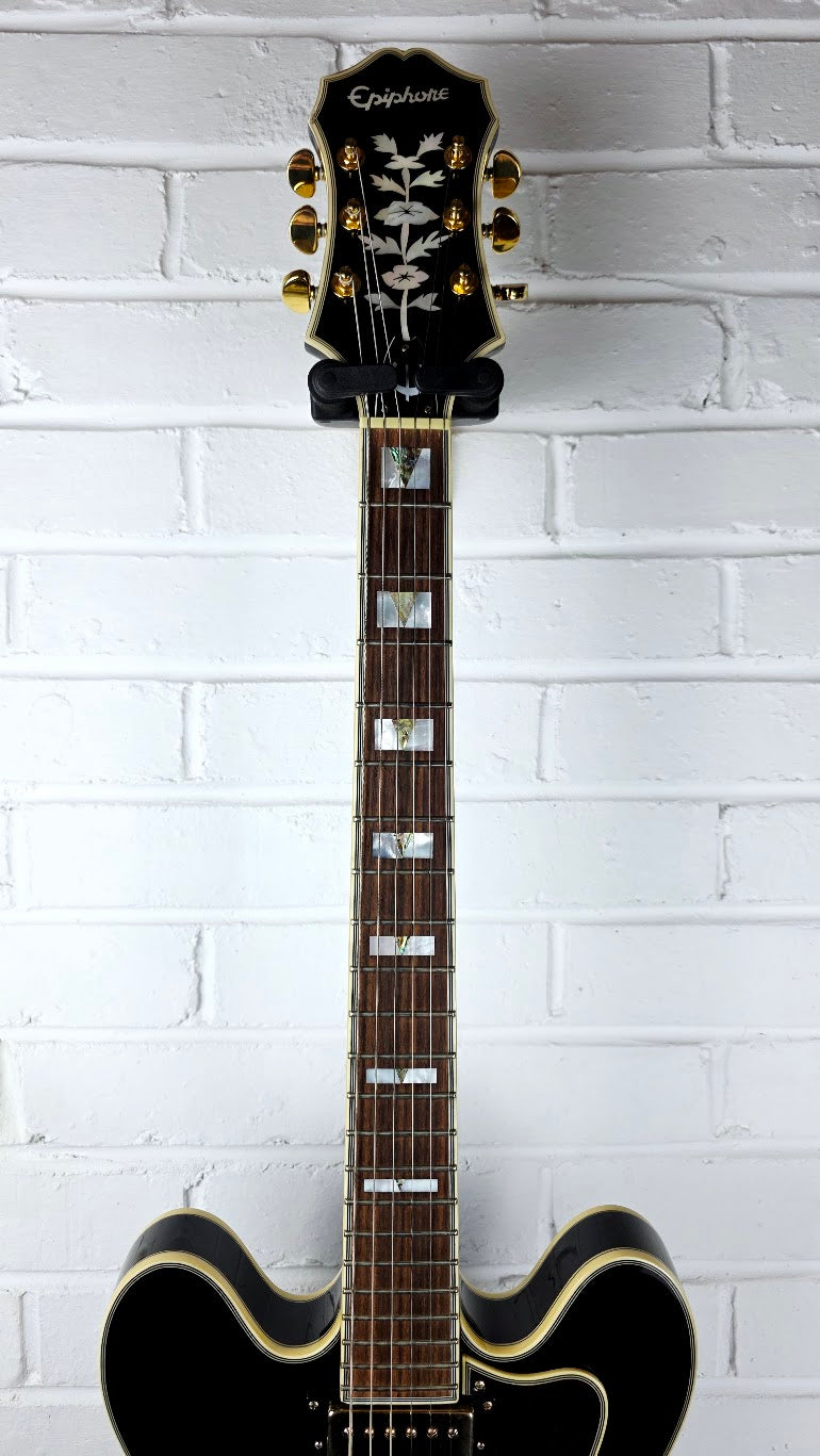 EPIPHONE SHERATON II EB EBONY SEMI HOLLOW ELECTRIC GUITAR