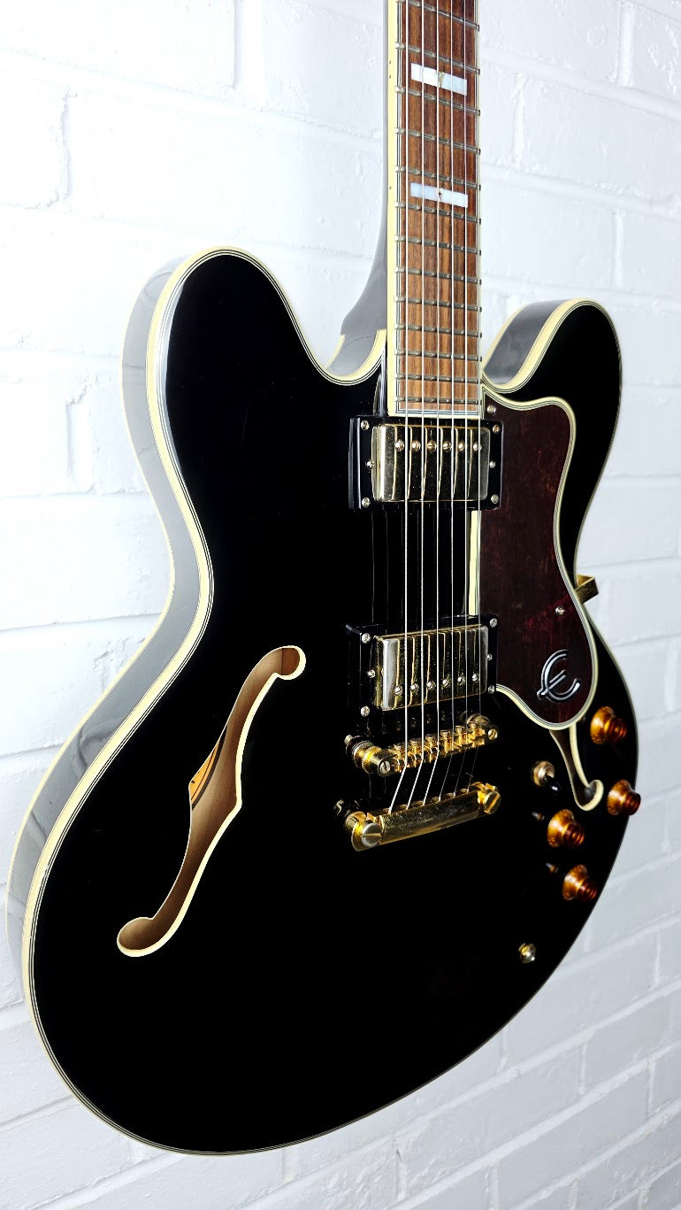 EPIPHONE SHERATON II EB EBONY SEMI HOLLOW ELECTRIC GUITAR