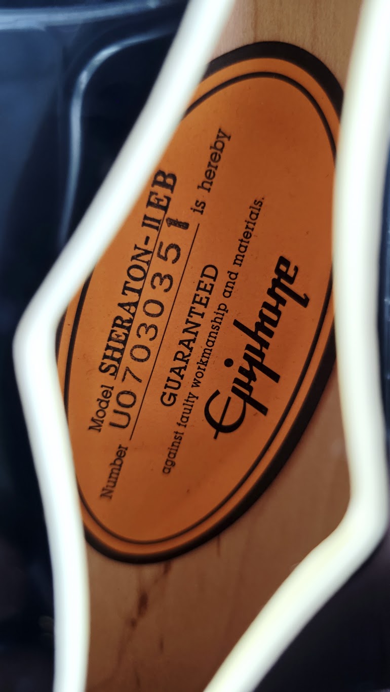 EPIPHONE SHERATON II EB EBONY SEMI HOLLOW ELECTRIC GUITAR