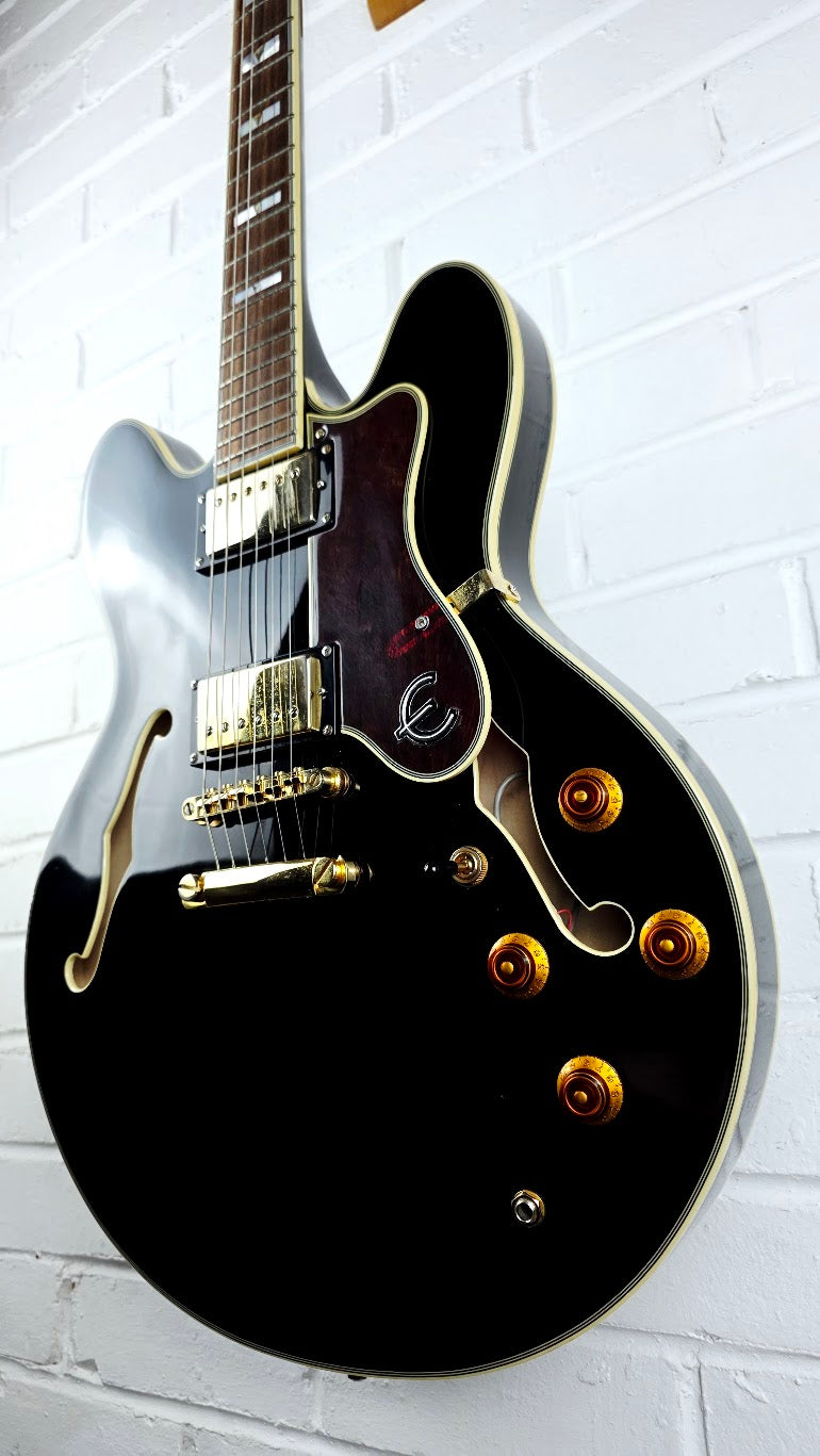 EPIPHONE SHERATON II EB EBONY SEMI HOLLOW ELECTRIC GUITAR