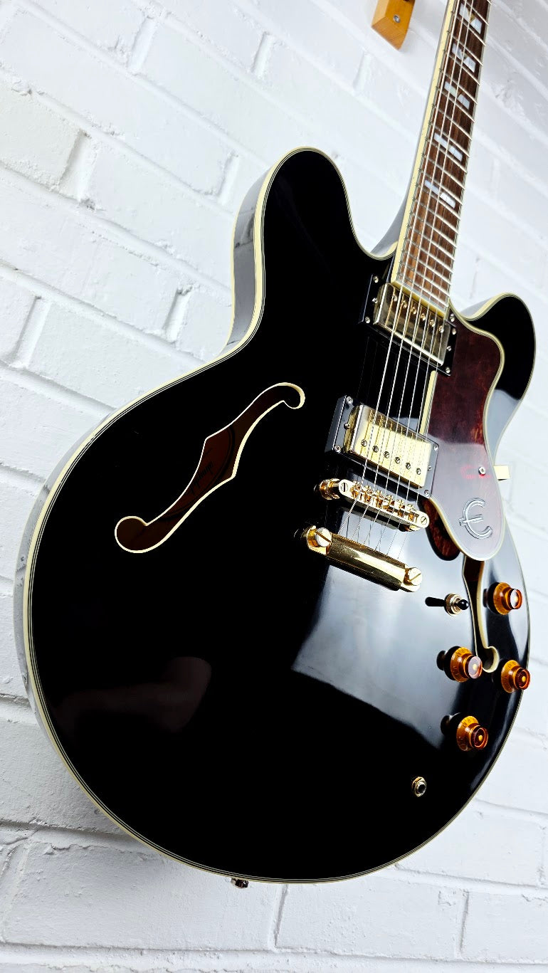 EPIPHONE SHERATON II EB EBONY SEMI HOLLOW ELECTRIC GUITAR