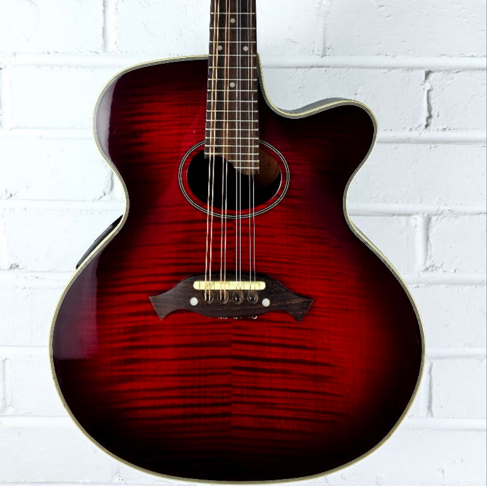 CRAFTER M70E ELECTRO ACOUSTIC RED BURST MANDOLIN + CASE