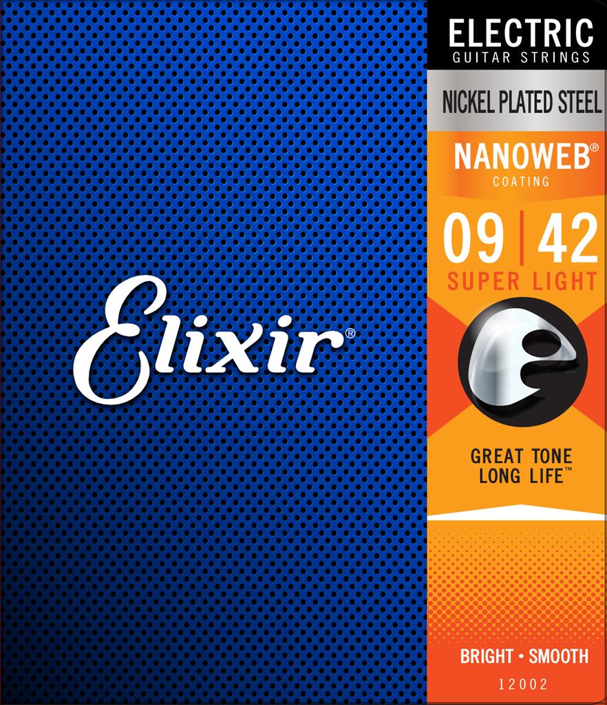 ELIXIR NANOWEB NICKEL WOUND ELECTRIC GUITAR STRINGS 9-42 (12002)