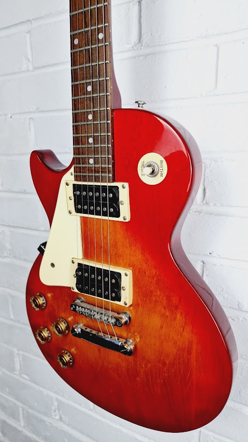 EPIPHONE LES PAUL 100 CHERRY SUNBURST 1998 LEFT HANDED ELECTRIC GUITAR