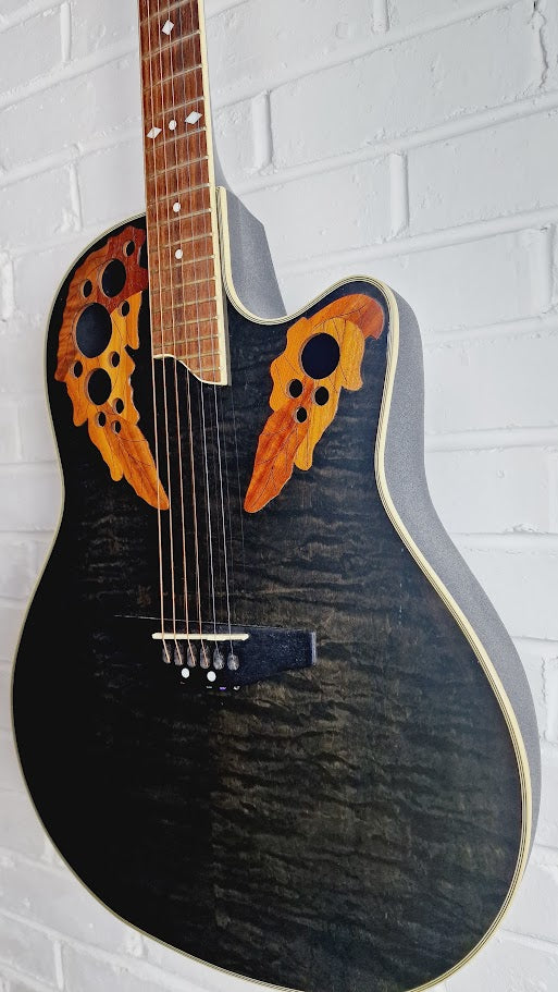 OVATION CELEBRITY CP247 DARK GREEN QUILT + OVATION FOAM CASE