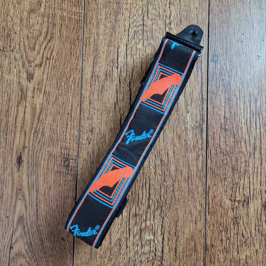 OFFICIAL FENDER GUITAR STRAP BLACK/ORANGE