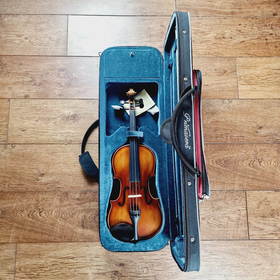 PRIMAVERA VF050 4/4 ANTIQUED FULL SIZE VIOLIN AND BOW