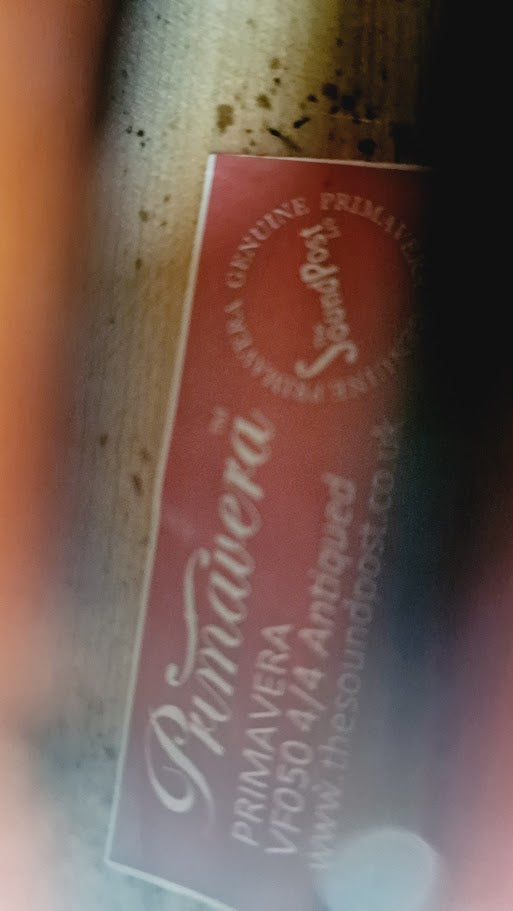 PRIMAVERA VF050 4/4 ANTIQUED FULL SIZE VIOLIN AND BOW