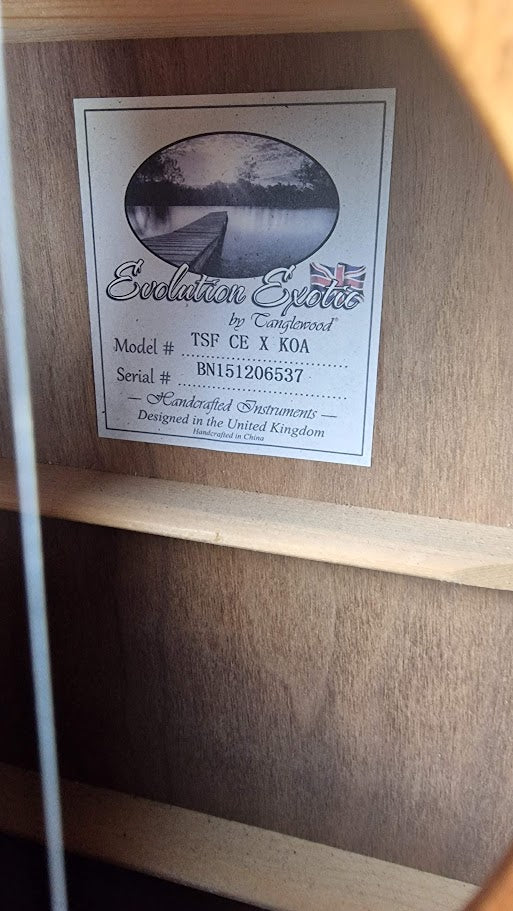 TANGLEWOOD EVOLUTION EXOTIC TSF CE X KOA ELECTRO ACOUSTIC GUITAR