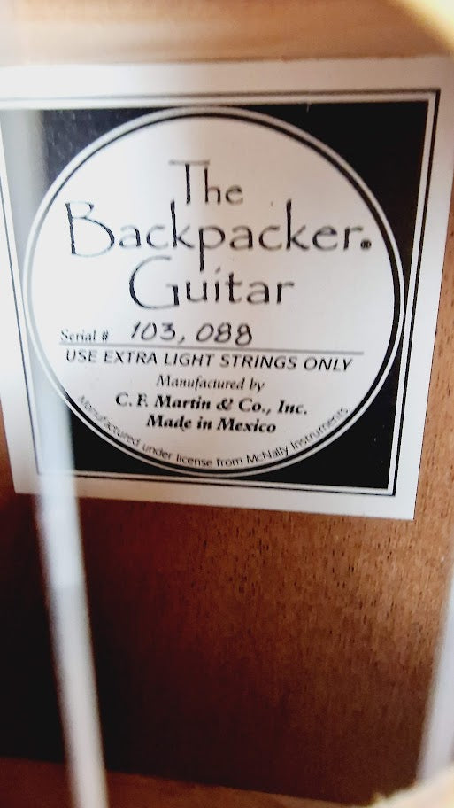 MARTIN THE BACKPACKER STEEL STRING TRAVEL ACOUSTIC GUITAR + OFFICIAL CASE