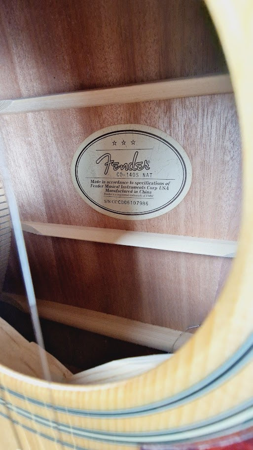 FENDER CD-140S NATURAL ACOUSTIC GUITAR