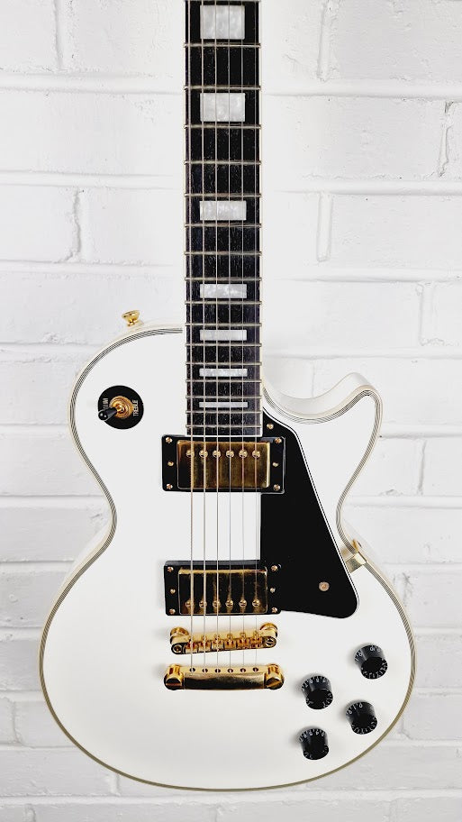 EPIPHONE LES PAUL CUSTOM PRO ALPINE WHITE ELECTRIC GUITAR