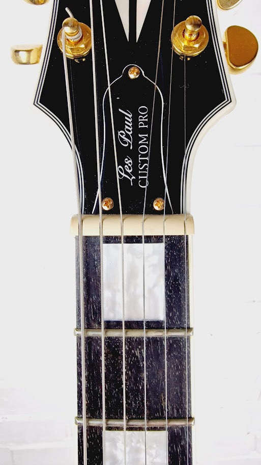 EPIPHONE LES PAUL CUSTOM PRO ALPINE WHITE ELECTRIC GUITAR