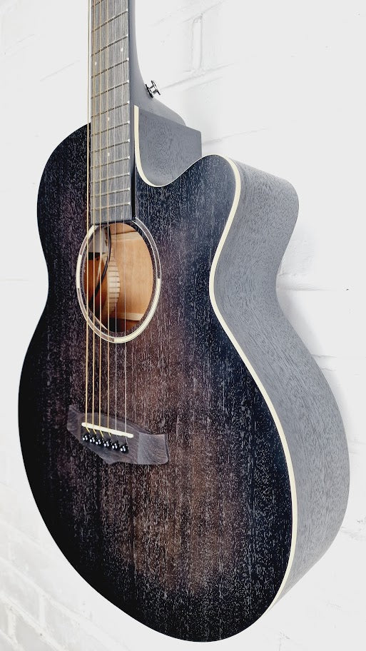 TANGLEWOOD TWBB SFCE BLACKBIRD SMOKESTACK BLACK ELECTRO ACOUSTIC GUITAR
