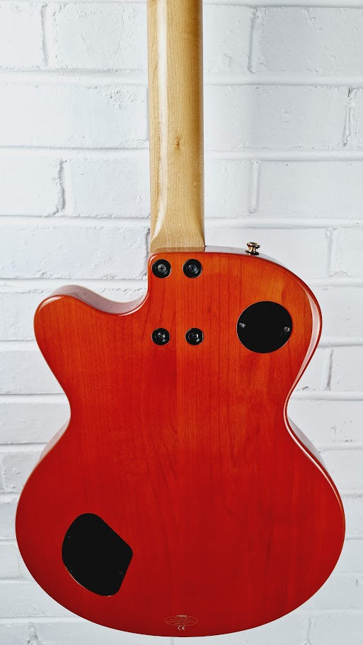 YAMAHA AEX 502 SEMI HOLLOW ORANGE ELECTRIC GUITAR + HARD CASE