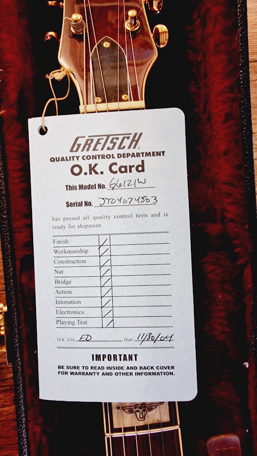 GRETSCH 6121W 2004 ROUNDUP ELECTRIC GUITAR + GRETSCH ORIGINAL HARD CASE