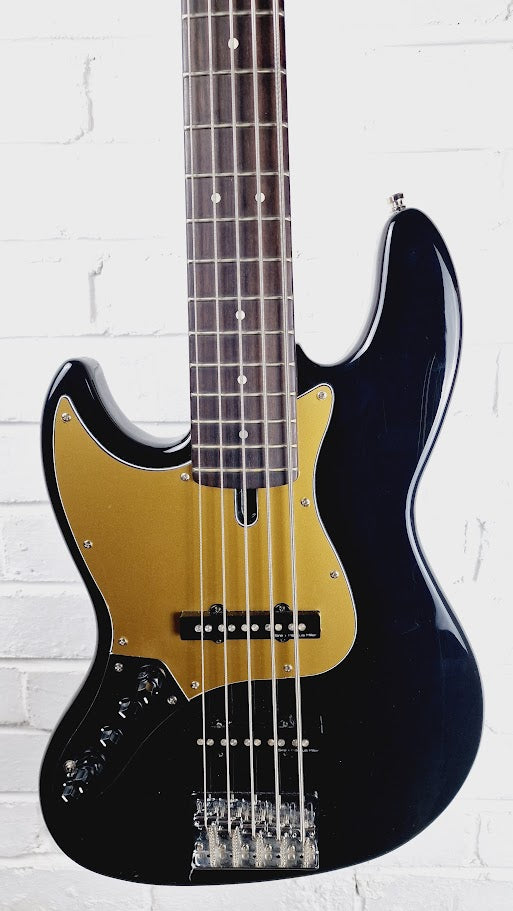 SIRE MARCUS MILLER V3 LEFT HANDED 5 STRING BLACK GOLD BASS GUITAR