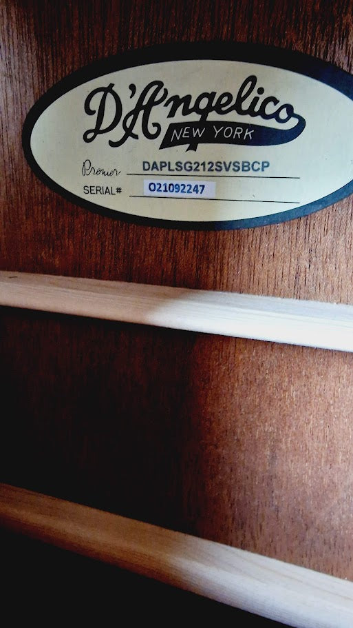 D'ANGELICO PREMIER FULTON LS SATIN VINTAGE SUNBURST 12 STRING ELECTRO ACOUSTIC GUITAR