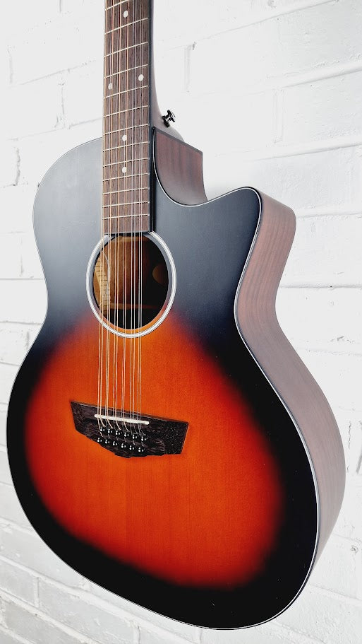 D'ANGELICO PREMIER FULTON LS SATIN VINTAGE SUNBURST 12 STRING ELECTRO ACOUSTIC GUITAR