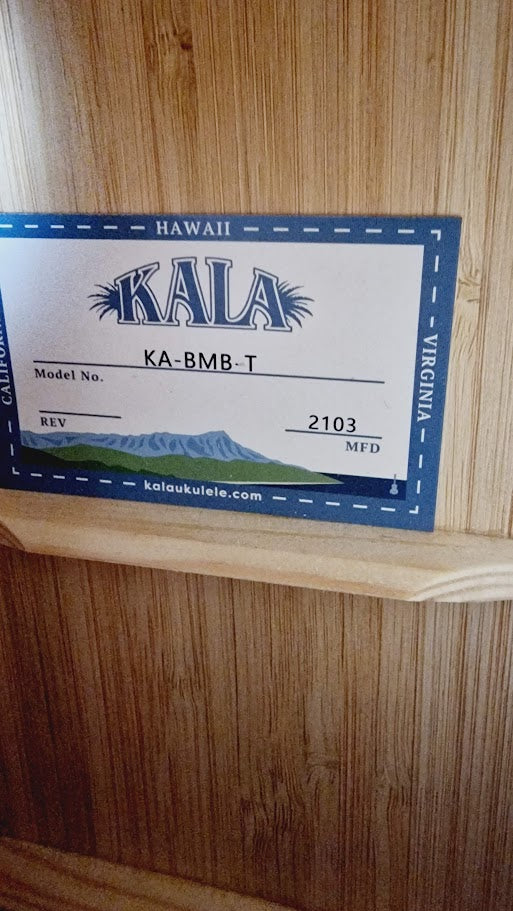 KALA KA-BMB-T SOLID BAMBOO TENOR UKULELE + TWEED HARD CASE