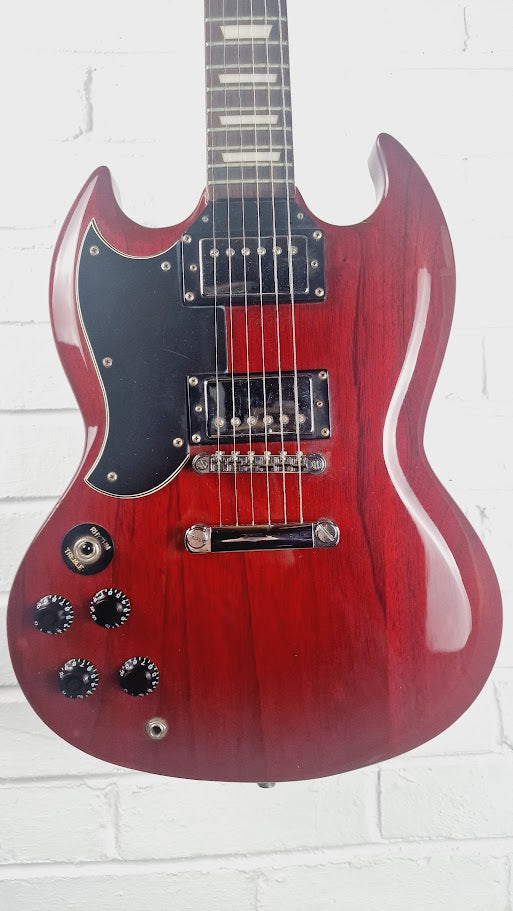 VINTAGE VS6L REISSUED LEFT HANDED CHERRY RED ELECTRIC GUITAR