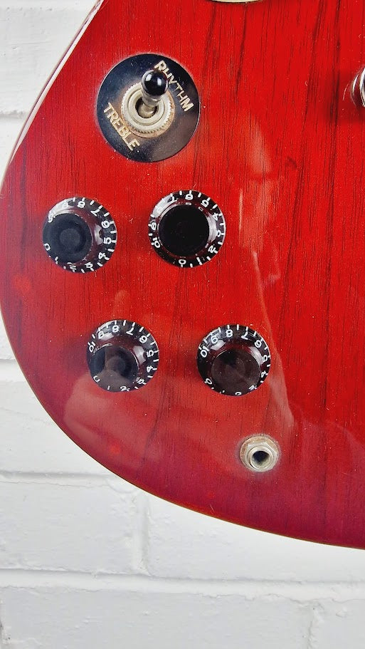 VINTAGE VS6L REISSUED LEFT HANDED CHERRY RED ELECTRIC GUITAR