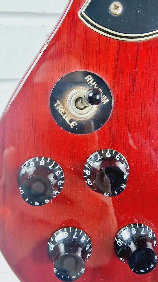 VINTAGE VS6L REISSUED LEFT HANDED CHERRY RED ELECTRIC GUITAR