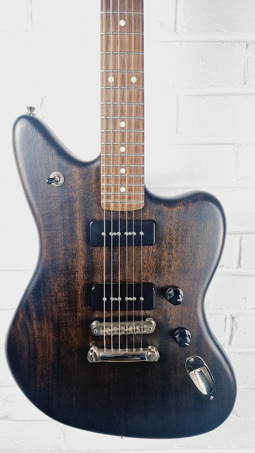 FENDER MODERN PLAYER JAGUAR BLACK TRANSPARENT ELECTRIC GUITAR