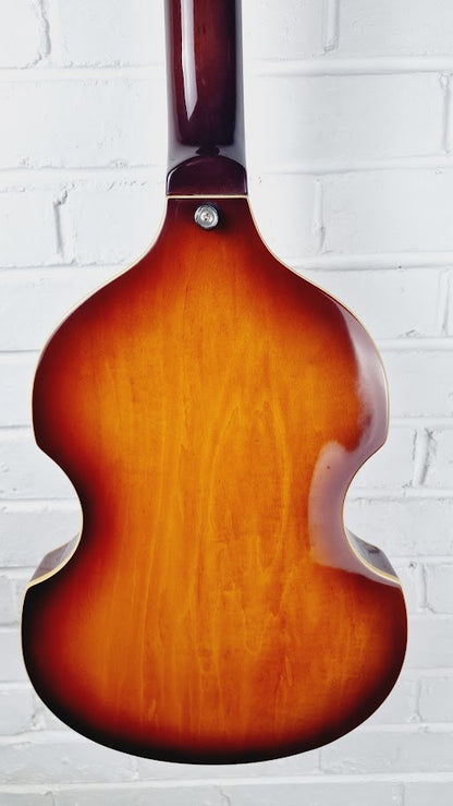 TANGLEWOOD RVB-2 VIOLIN BASS SUNBURST GUITAR AND HARD CASE