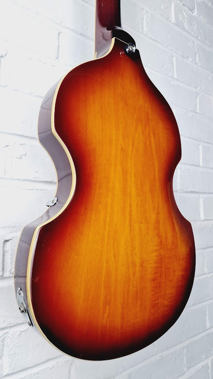 TANGLEWOOD RVB-2 VIOLIN BASS SUNBURST GUITAR AND HARD CASE