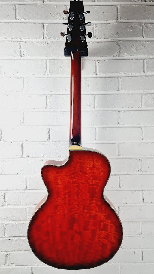 ARIA ELECORD FET-DLX FLAMED MAPLE RED ELECTRO ACOUSTIC GUITAR