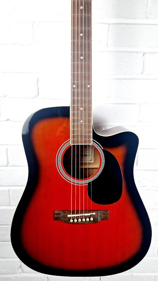 ARIA AWN-15CE BS BROWN SUNBURST ELECTRO ACOUSTIC GUITAR